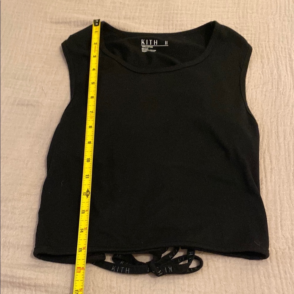 KITH Black Sleeveless COTTON Crop Back tie Top. - Picture 7 of 8